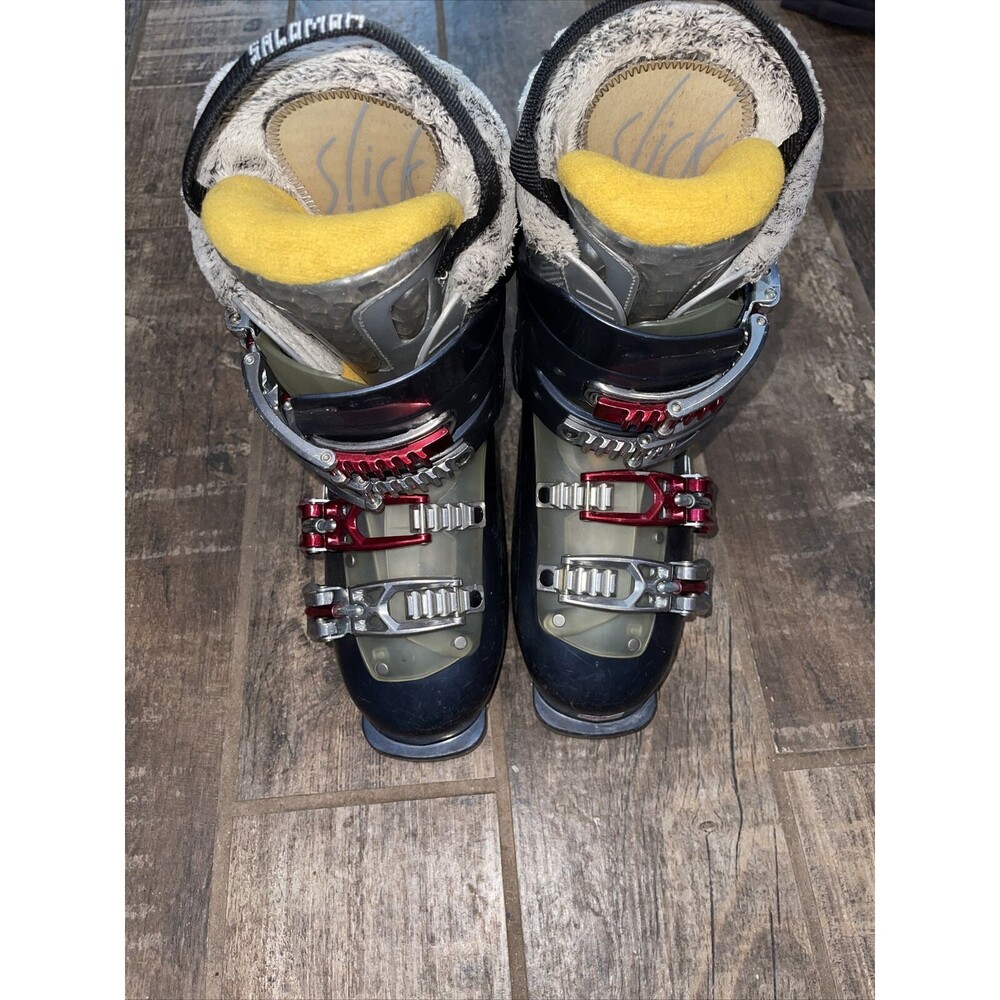 Salomon Women's Sz 4 Irony Alpine Ski Boots My Custom Fit Sport Black Red 22 35